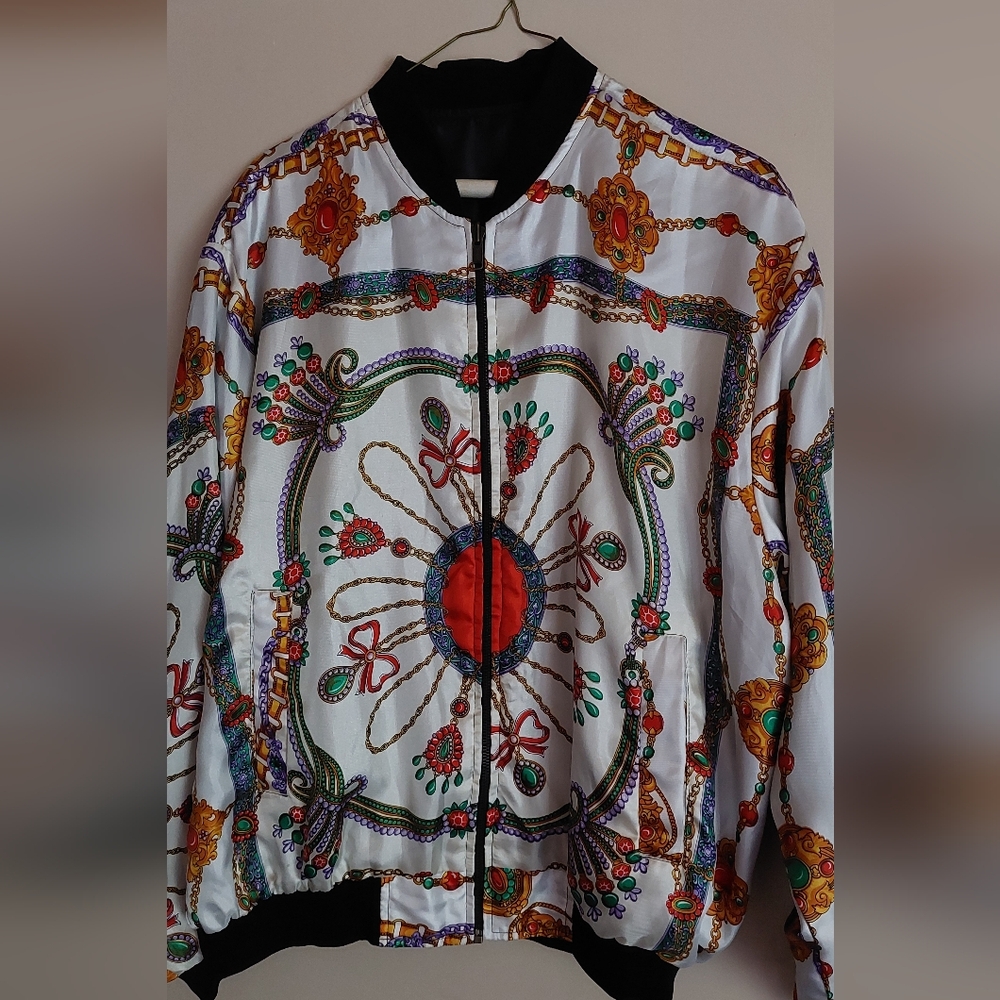 Colorful Patterned Bomber Jacket